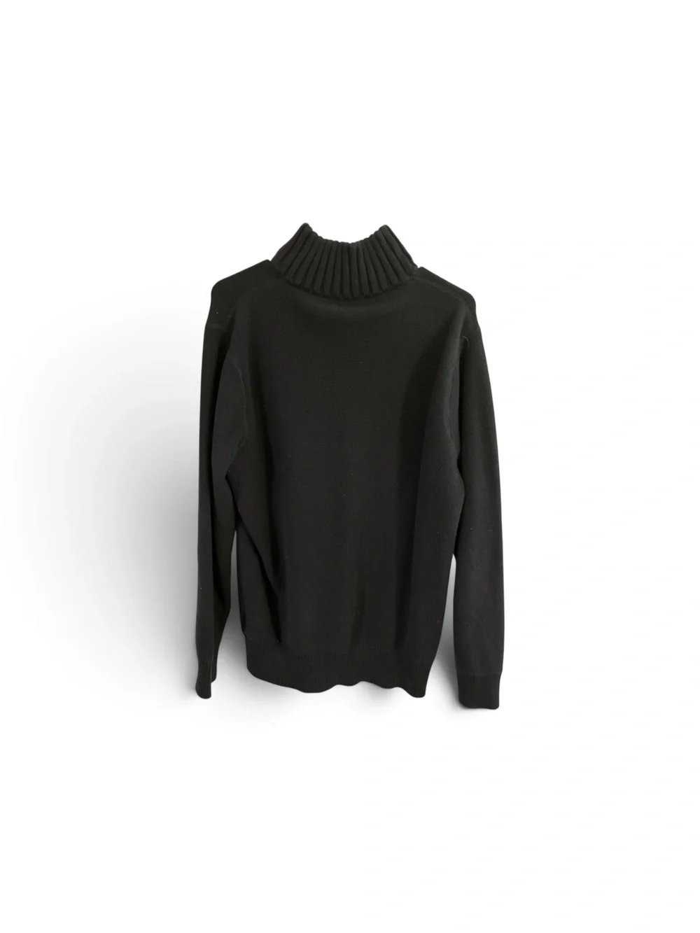 J. Crew Men's Navy 1/4 Zip Sweater 100% Cotton Ribbed Mock Neck Classic Preppy